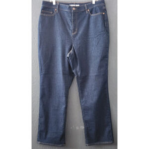 Women's size 18 Lined Fall Winter Blue Denim Straight Leg Jeans by LAND'S END